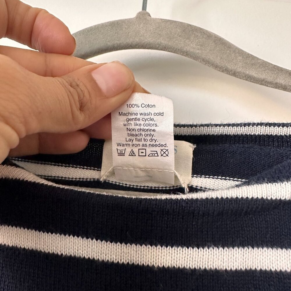 Crewcuts Navy and White Striped Heart Sweater 10 Valentine's Day Long sleeve top - Picture 6 of 6